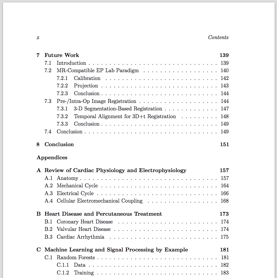 Sample Table of Contents